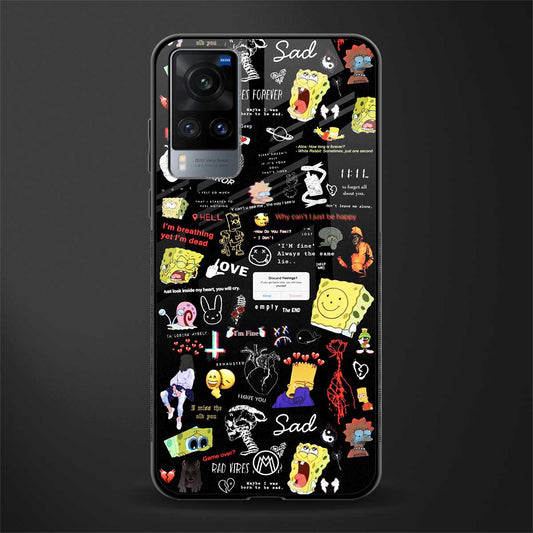 black aesthetic collage glass case for vivo x60 image