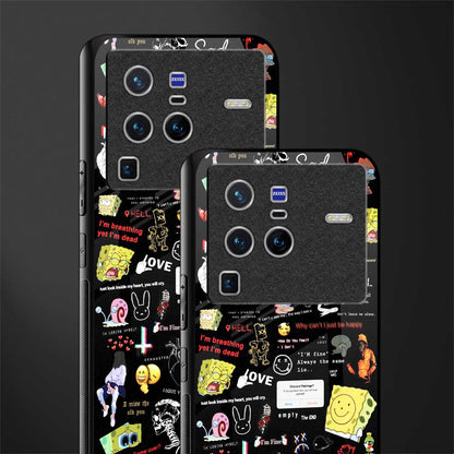 black aesthetic collage glass case for vivo x80 pro 5g image-2