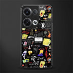 black aesthetic collage back phone cover | glass case for oppo reno 8