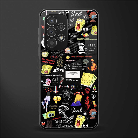 black aesthetic collage back phone cover | glass case for samsung galaxy a33 5g