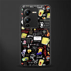 black aesthetic collage back phone cover | glass case for vivo v25 pro 5g