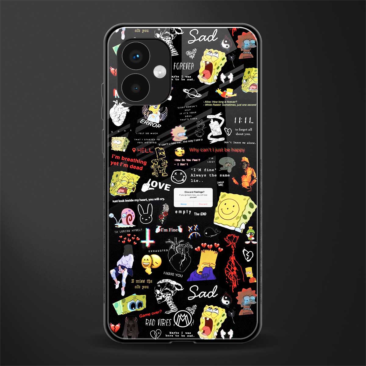 black aesthetic collage back phone cover | glass case for samsung galaxy a04