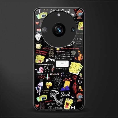 black aesthetic collage back phone cover | glass case for realme 11 pro 5g