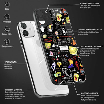 black aesthetic collage back phone cover | glass case for samsung galaxy a04