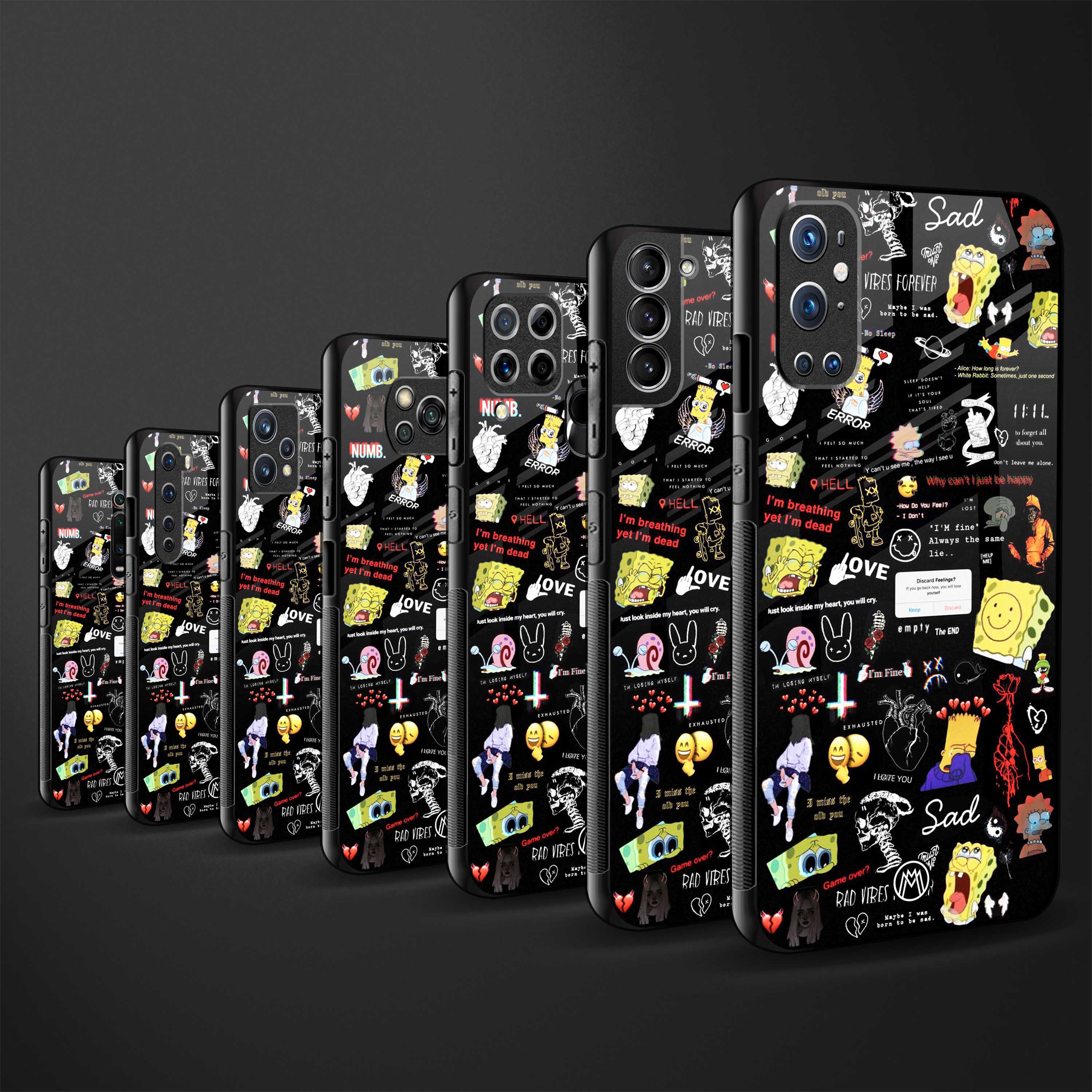 black aesthetic collage glass case for samsung galaxy s22 plus 5g image-3