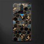 black blue tile marble glass case for poco x2 image