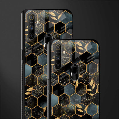 black blue tile marble glass case for realme narzo 20a image-2