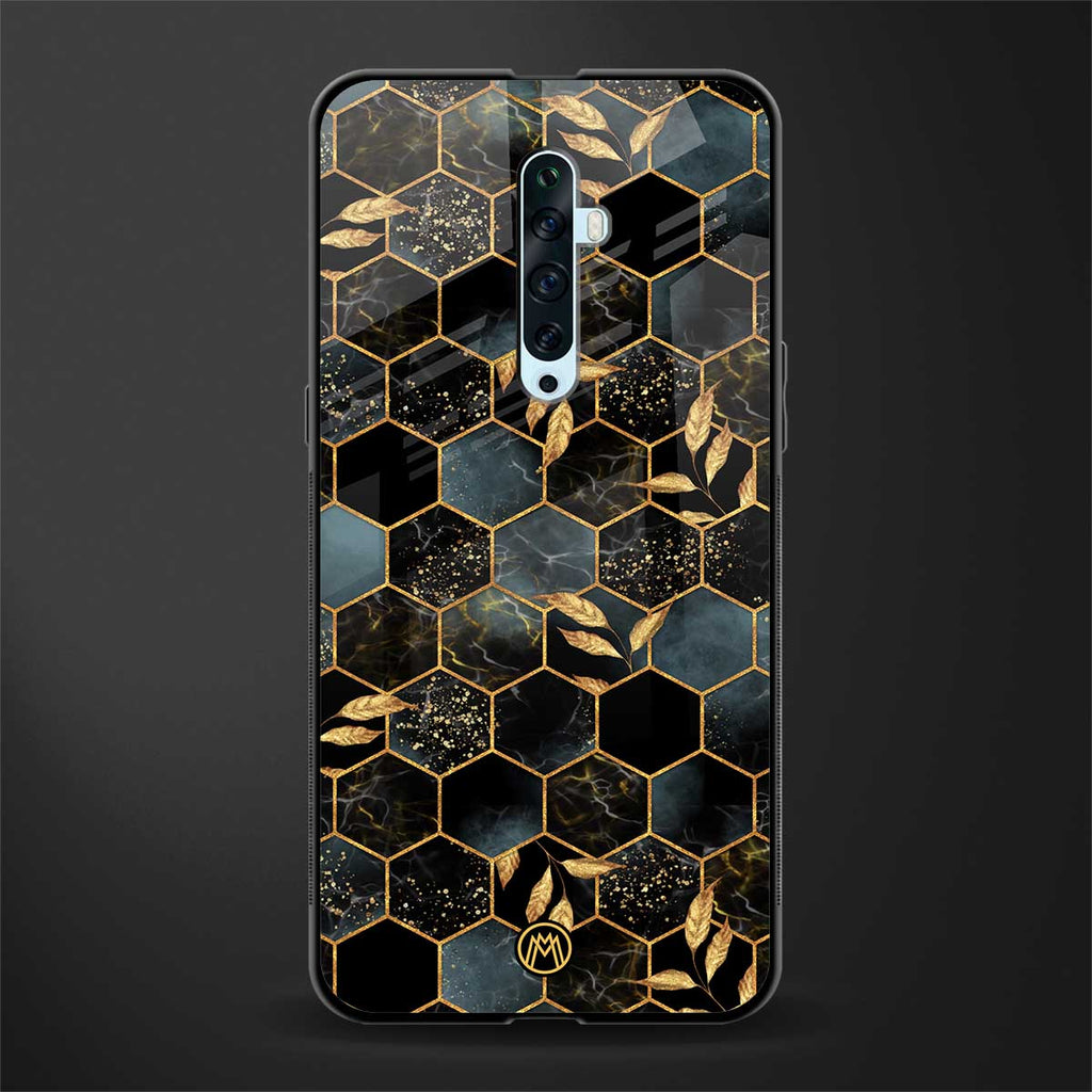 black blue tile marble glass case for oppo reno 2z image
