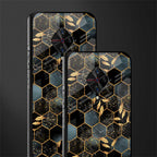 black blue tile marble glass case for vivo s1 pro image-2