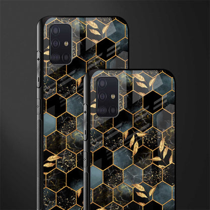 black blue tile marble glass case for samsung galaxy a71 image-2