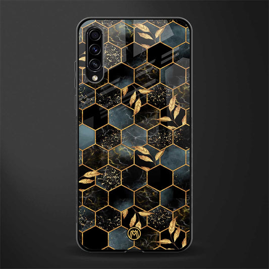 black blue tile marble glass case for samsung galaxy a50 image