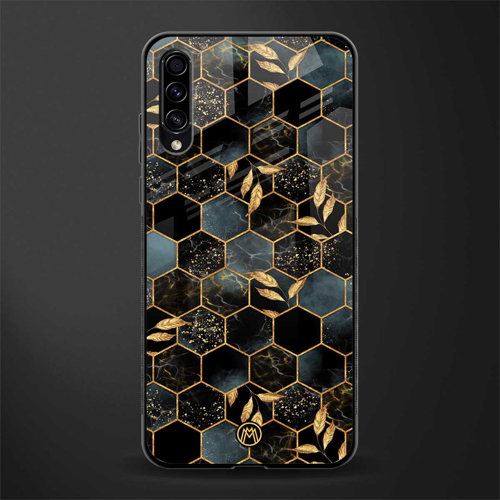 black blue tile marble glass case for samsung galaxy a50s image
