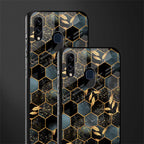 black blue tile marble glass case for samsung galaxy a20 image-2