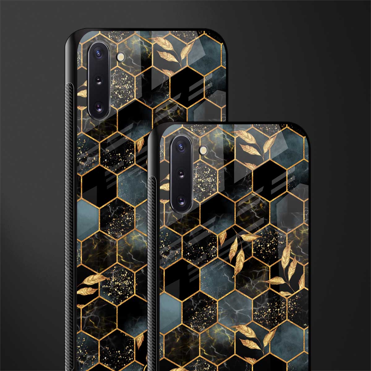 black blue tile marble glass case for samsung galaxy note 10 image-2