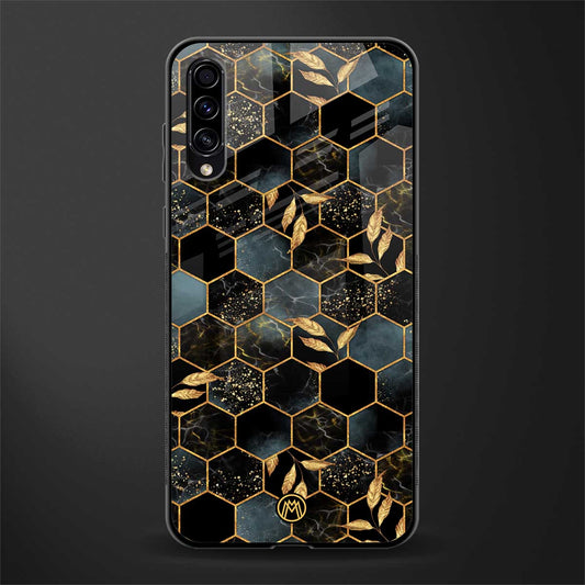black blue tile marble glass case for samsung galaxy a70 image