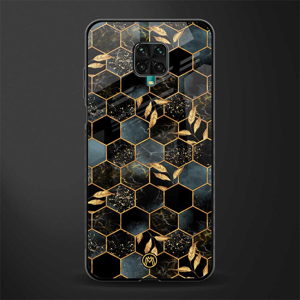 black blue tile marble glass case for poco m2 pro image