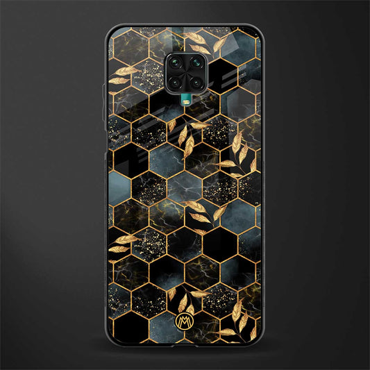 black blue tile marble glass case for redmi note 9 pro image