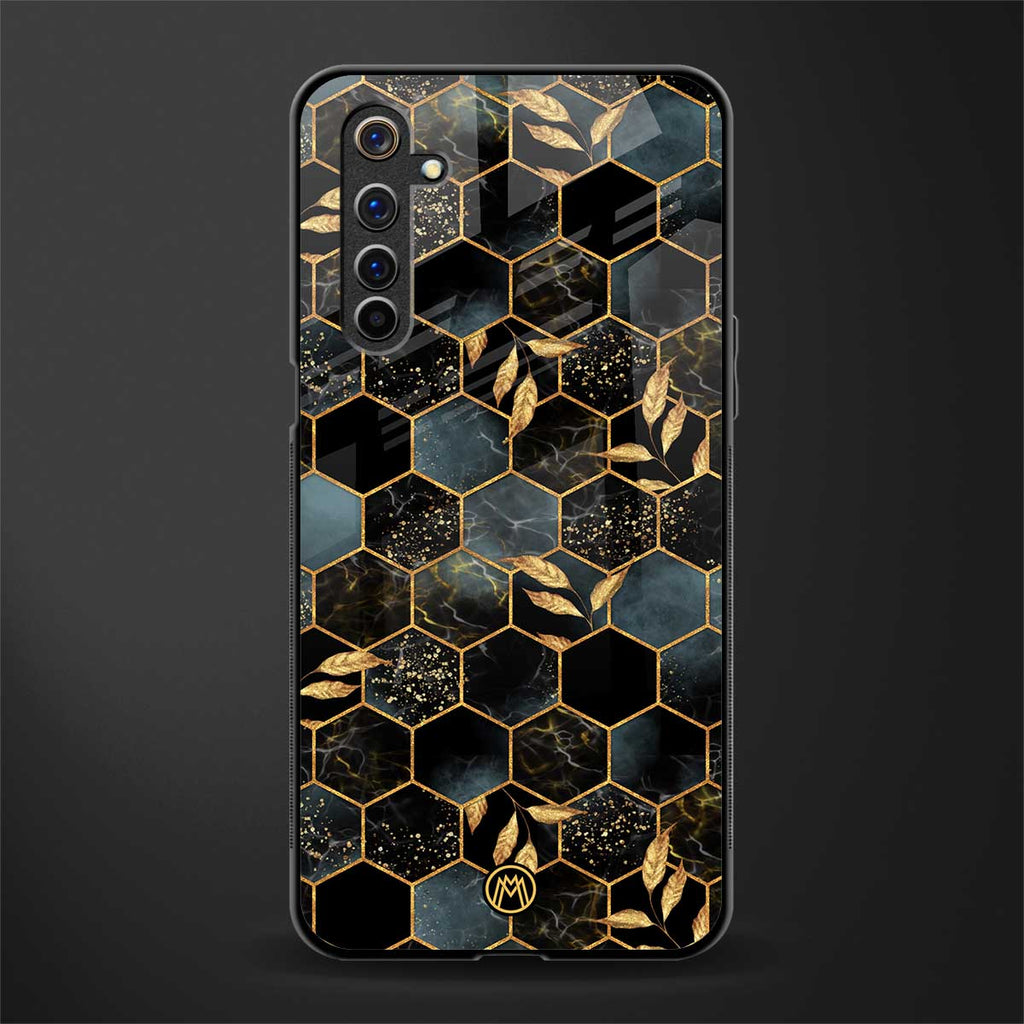 black blue tile marble glass case for realme 6 pro image