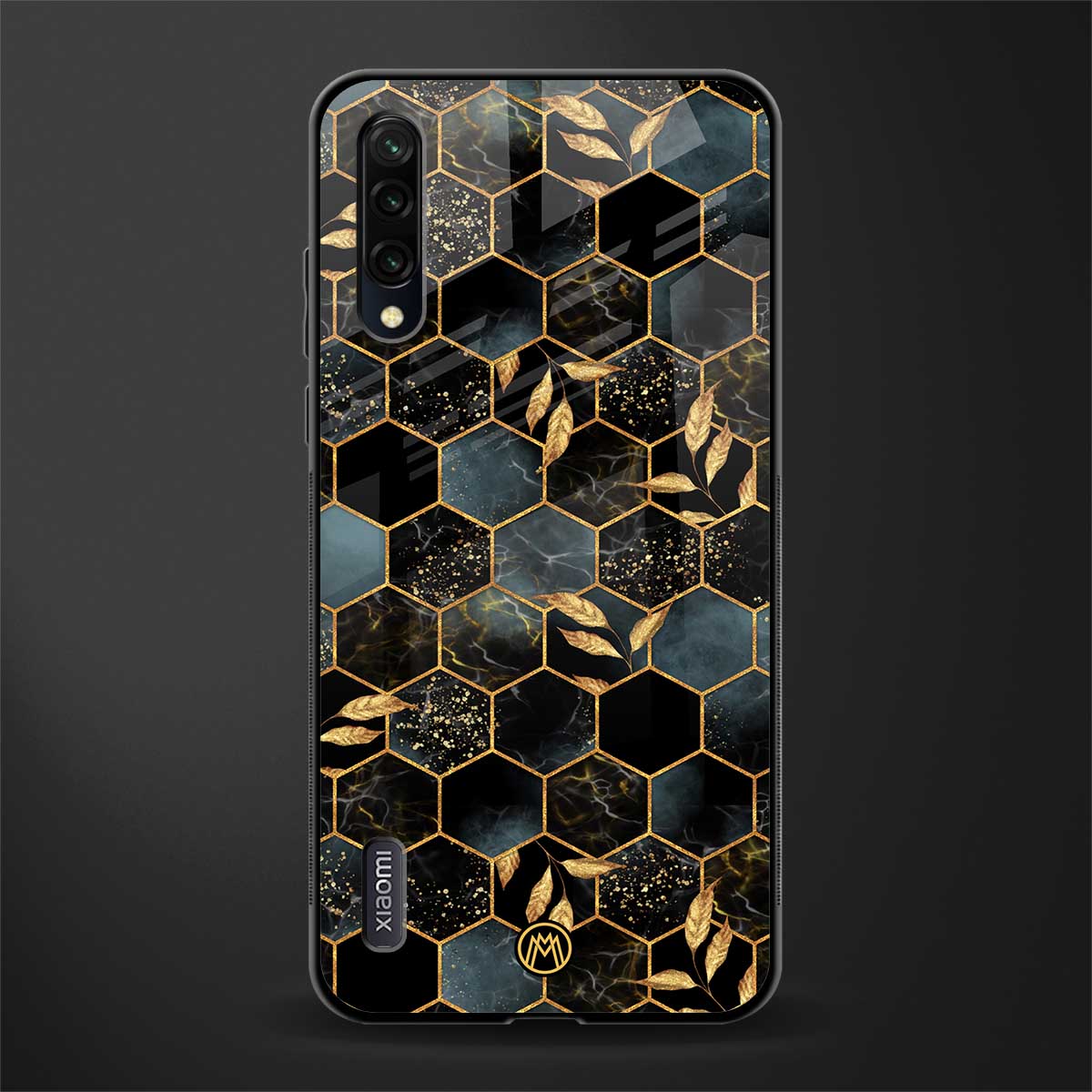 black blue tile marble glass case for mi a3 redmi a3 image