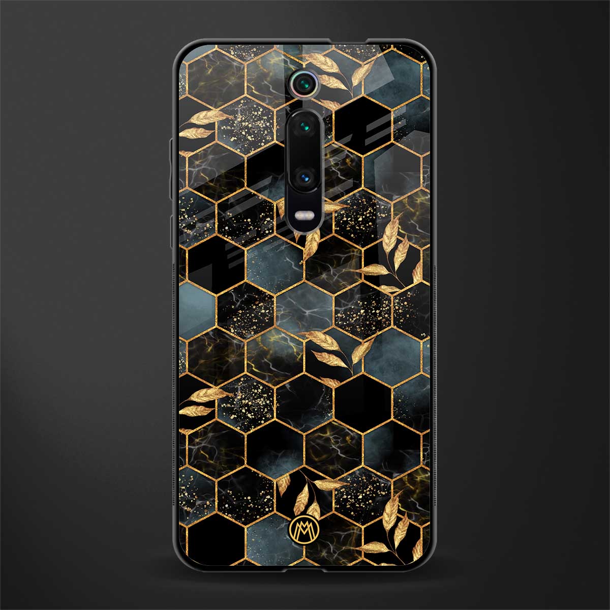 black blue tile marble glass case for redmi k20 pro image