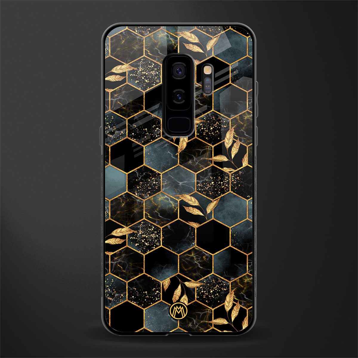 black blue tile marble glass case for samsung galaxy s9 plus image