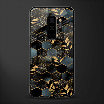 black blue tile marble glass case for samsung galaxy s9 plus image