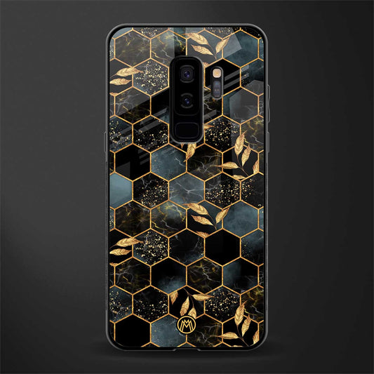 black blue tile marble glass case for samsung galaxy s9 plus image