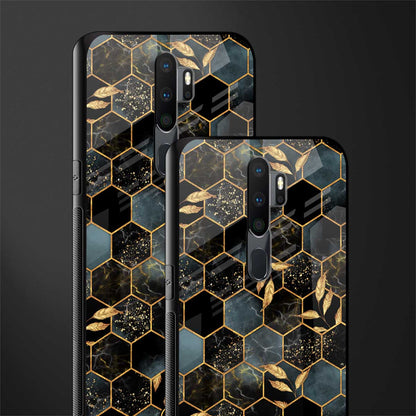black blue tile marble glass case for oppo a5 2020 image-2