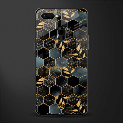 black blue tile marble glass case for oppo a5s image