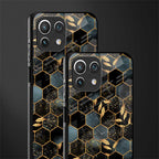 black blue tile marble glass case for mi 11 lite image-2