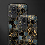 black blue tile marble glass case for vivo x60 pro image-2