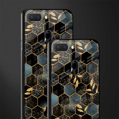 black blue tile marble glass case for oppo a5 image-2