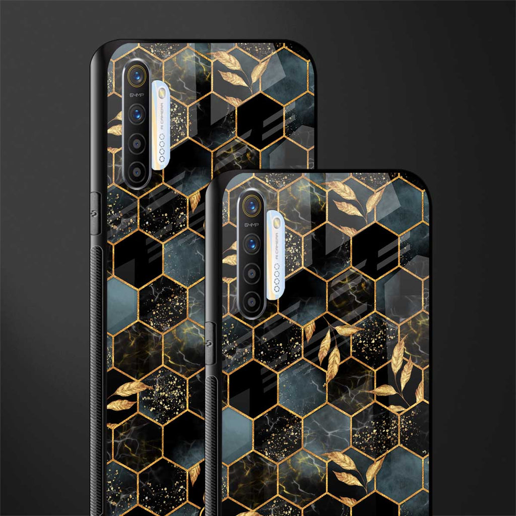 black blue tile marble glass case for realme x2 image-2