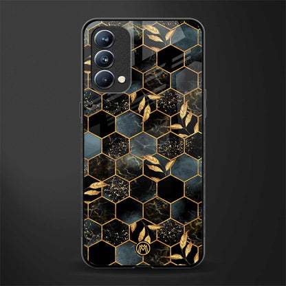 black blue tile marble glass case for oppo f19 image