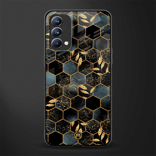 black blue tile marble glass case for oppo f19 image