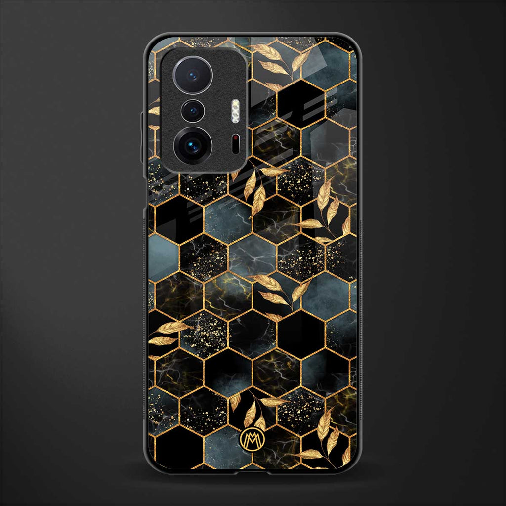 black blue tile marble glass case for mi 11t pro 5g image
