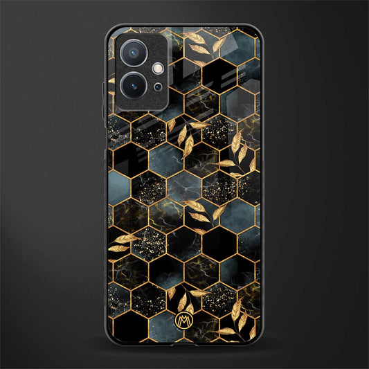 black blue tile marble glass case for vivo y75 5g image