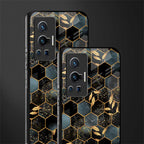 black blue tile marble glass case for vivo x70 pro image-2