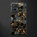 black blue tile marble glass case for vivo x70 pro image