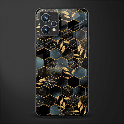 black blue tile marble glass case for realme 9 4g image