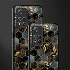 black blue tile marble glass case for poco m4 pro 5g image-2