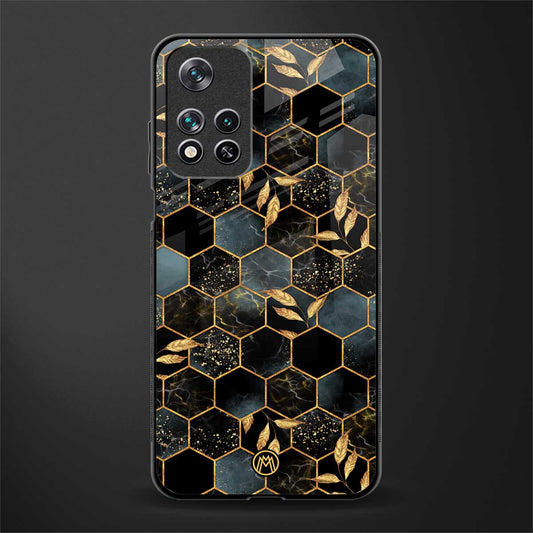 black blue tile marble glass case for poco m4 pro 5g image
