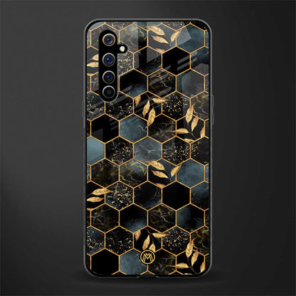 black blue tile marble glass case for realme x50 pro image