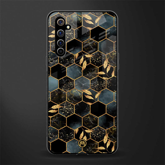 black blue tile marble glass case for realme x50 pro image