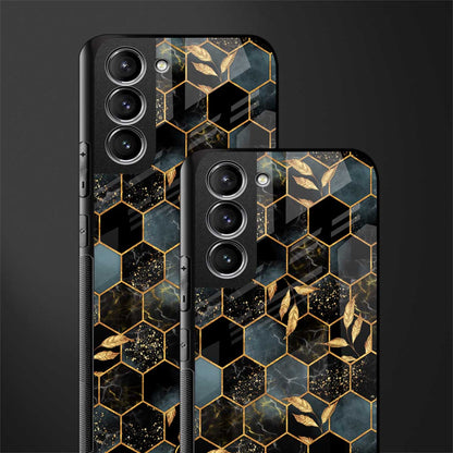 black blue tile marble glass case for samsung galaxy s21 image-2