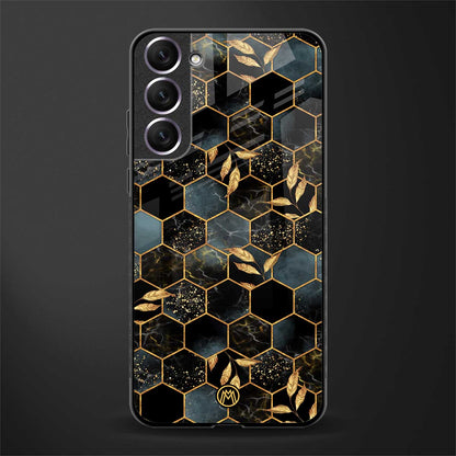 black blue tile marble glass case for samsung galaxy s22 5g image