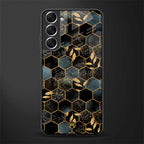 black blue tile marble glass case for samsung galaxy s21 image