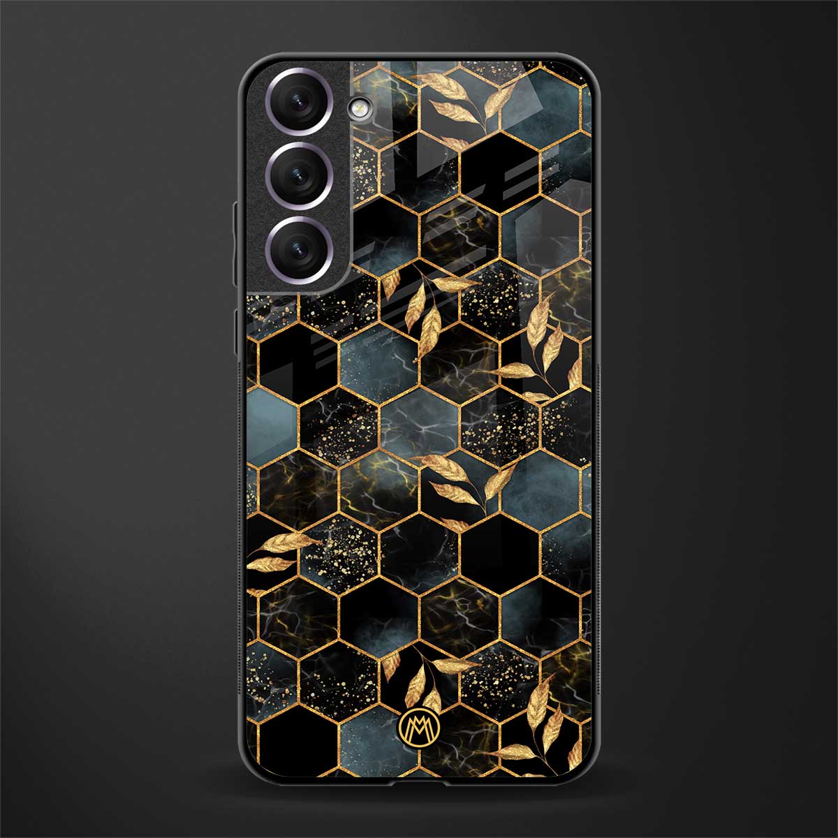 black blue tile marble glass case for samsung galaxy s21 image