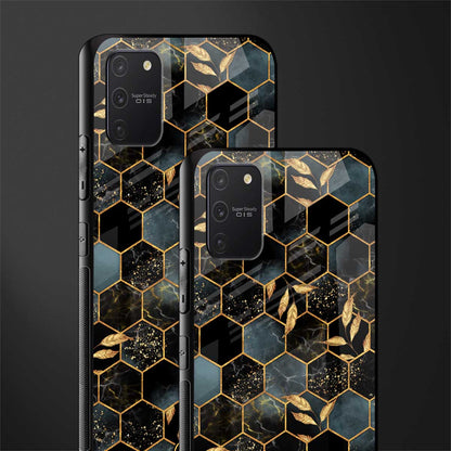 black blue tile marble glass case for samsung galaxy a91 image-2