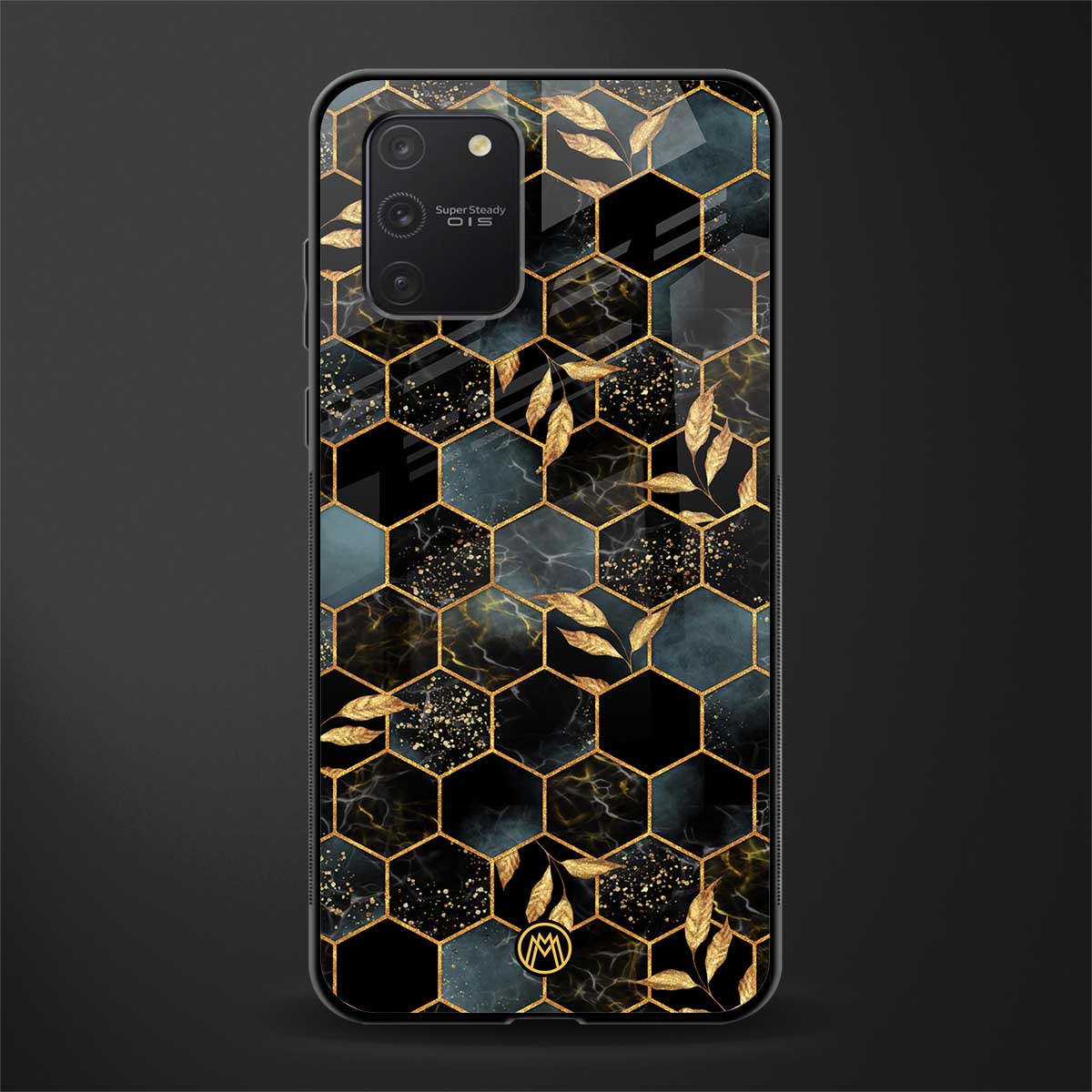 black blue tile marble glass case for samsung galaxy a91 image